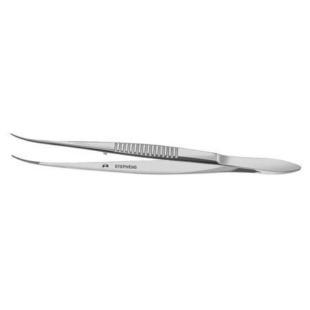 Dressing Forceps, W/Guide Pin, Serrated, Curved